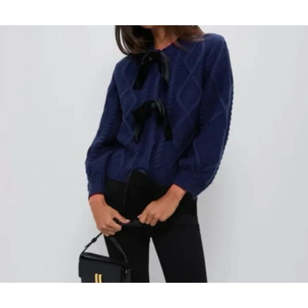 Tuckernuck HYACINTH HOUSE Velvet Bow Bea Cardigan Sz. XXS